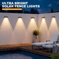 thumbnail image 2 of HIBIBUD Solar Fence Lights,12 Pack Deck Light,Led Lights Warm White Outdoor Wall Lights,Ip45 Solar Powered Light Waterproof for Backyard/Pool/Railing/Patio/Porch/Step/Outside/Garden (Black), 2 of 7