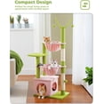 thumbnail image 3 of Flower Cat Tree with Large Metal Frame Hammock [.”=cm] Pink Cat Tower with Sisal Scratching Posts for Small Indoor Cats Cat Condo with Pink Top Perch for Kittens Fluffy Ball Pink, 3 of 6