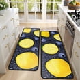 thumbnail image 4 of Kitchen Rugs Sets Of 2,Yellow Lemon Blueberries DarkBlue Pattern Anti Fatigue Kitchen Mat Rugs Non Slip Washable,Decorative Kitchen Floor Mats for Kitchen,Sink,Laundry,17"x47"+17"x47", 4 of 5