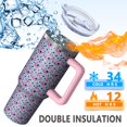 thumbnail image 5 of Leopard Print 40oz Tumbler– Stainless Steel Insulated Tumbler with Handle and Straw, Large Capacity Travel Cup for Hot & Cold Drinks, 5 of 6