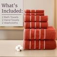 thumbnail image 5 of Somerset Home 6-Piece Combed Cotton Rice Weave Towel Set for Adult (Brick), 5 of 6