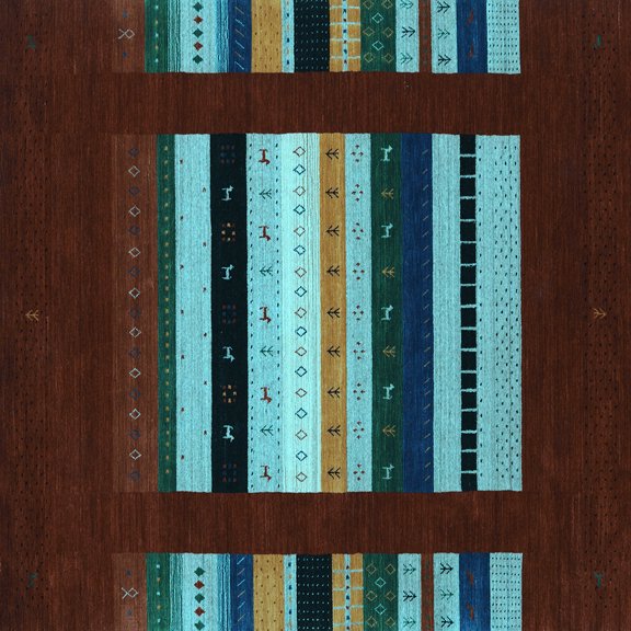 Ahgly Company Indoor Square Abstract Light Blue Contemporary Area Rugs, 5' Square