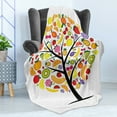 thumbnail image 4 of Fruit Soft Flannel Fleece Throw Blanket, Colorful Fruit Tree Silhouette with a Variety of Vegetarian Options Banana Orange, Cozy Plush for Indoor and Outdoor Use, 60" x 80", Multicolor, by Ambesonne, 4 of 5