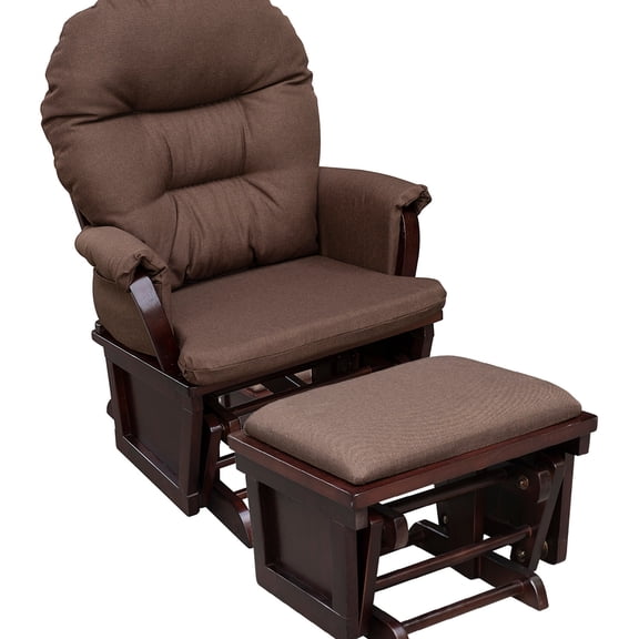 Breathable Fabric Padded Glider and Ottoman / Comfortable Lounging at Home