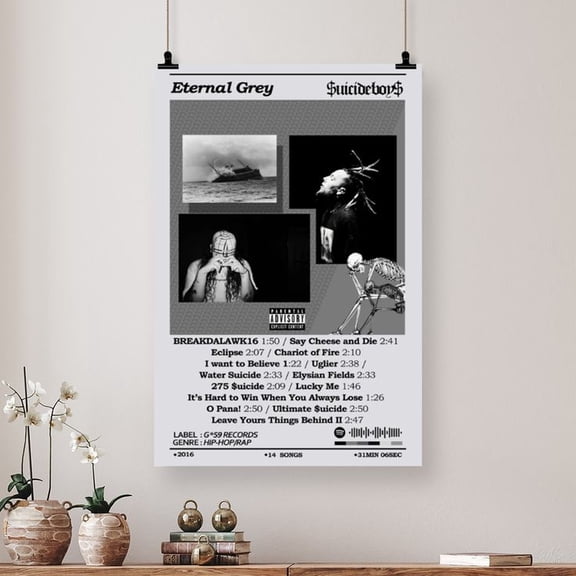 SucideBoys Eternal Grey Album Poster Size 24''x36''-Gategoo