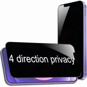 2 Pack 360 Degree Privacy Tempered Glass Suit for iPhone 12 / iPhone 12 Pro Anti-Spy 4 Directions Screen Protector Film 4 Sides Anti-Peeping 9H Hardness Anti-scratch 6.1 inch