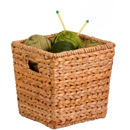- Honey Can Do Medium Square Water Hyacinth Basket with Iron Frame, Brown