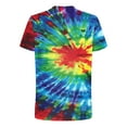 thumbnail image 4 of VBTAPA 2025 Summer Fashion T-shirts for Men Tie Dye Print Short Sleeve Round Neck Tees Casual Streetwear Tops Blue L, 4 of 6