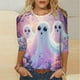 thumbnail image 1 of Heisall Womens Hoodies Halloween Print Round Neck 3/4 Sleeve Loose Fit Tshirts 2025 New Arrival Fashion Tops, 1 of 5