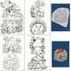 thumbnail image 1 of 4 hojas de estabilizadores de bordado solubles en agua Mushroom House, papel de transferencia de puntadas y cosido a mano, patrones autoadhesivos preimpresos lavables., 1 of 6