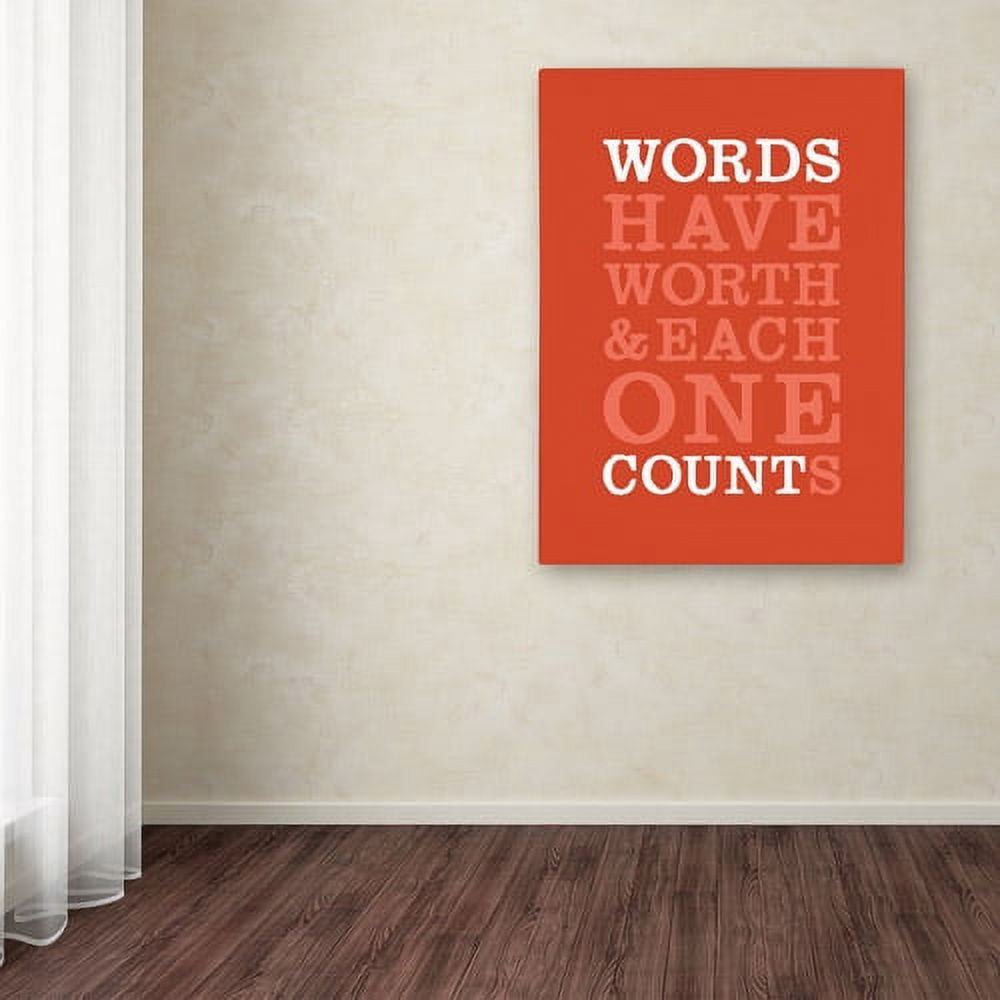 Trademark Fine Art "Words Worth II" Canvas Art by Megan Romo