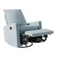 thumbnail image 4 of CorLiving Caillie Plush Blue Fabric Gliding & Swivel Manual Recliner Chair, 4 of 10
