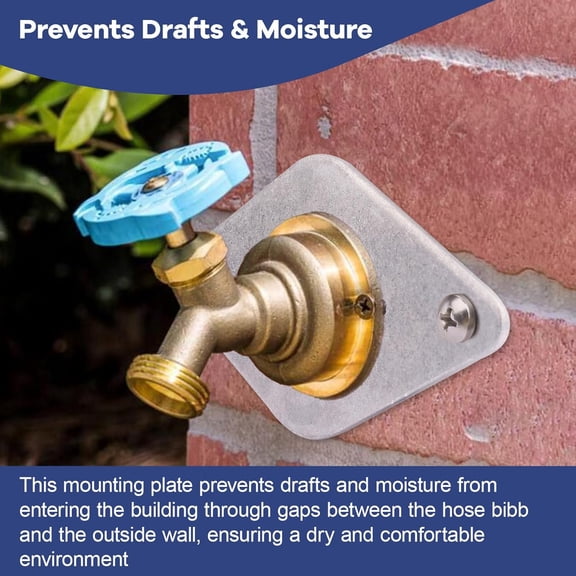 FJSHN-Hose Bib Mounting Plate, Aluminum Outdoor Faucet Mounting Plate, with Antifreeze Cover Clip