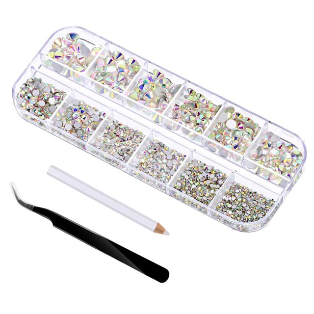 Arte de uñas diamantes de imitación gemas de cristal artesanía ropa zapatos Blanco AB Yuyangstore Arte de uñas pegatinas