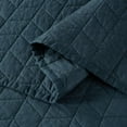 thumbnail image 6 of Chezmoi Collection Madrid Herringbone Geometric Solid Cotton Lightweight Quilt, 3-Piece Quilt Set, Queen, Dark Blue, 6 of 9