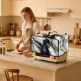 thumbnail image 3 of Renewold Toaster Oven Cover Stain-Resistant Washable Polyester Smart Oven Air Fryer Countertop Appliance Protective Case Home Kitchen Decor, 20.5 x 16.5 x 10 Inches, Horse Marble Black, 3 of 7