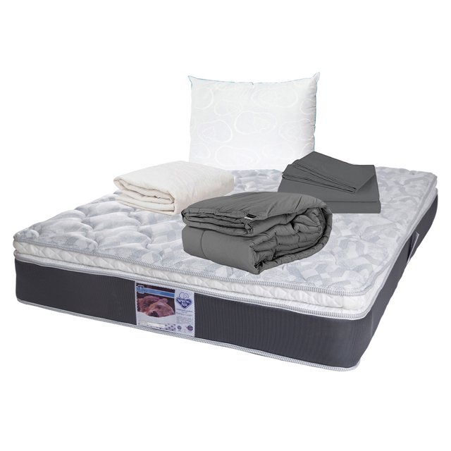 Colchón Individual + Almohada Osos + Sábanas + Protector de colchón + Edredón Spring Air Marte