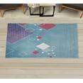 thumbnail image 1 of Abstract Decorative Rug, Geometric Composition Different Colored Squares Striped Dotted Rhombus, Quality Carpet for Bedroom Dorm and Living Room, 6 Sizes, Pale Sky, by Ambesonne, 1 of 1