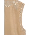 thumbnail image 5 of LMLYSoH Women Vest, Sleeveless Open Front Embroidery Flower Sequined Outwear Gilet for Casual Street, 5 of 9