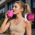 thumbnail image 5 of Ozark Trail 10oz Ceramic Lined Stainless Steel Lowball Tumbler with Magnetic Tritan Transparent Slider Lid, Pink, 5 of 17