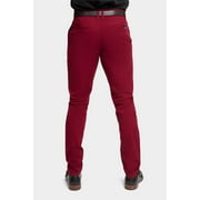 Victorious Men's Basic Casual Slim Fit Stretch Chino Pants DL1250 - Burgundy - 34/32