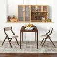 thumbnail image 2 of Costway Folding Dining Chair Set of 2 Wooden Upholstered Modern Linen Fabric Padded Seat, 2 of 8