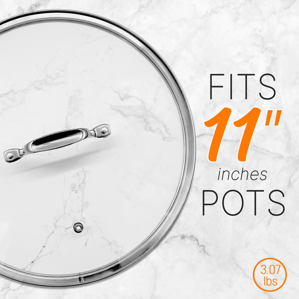 Cookware Stockpot Lid, See Through Tempered Glass Lids, Works with Model: NCSP16, Stain Resistant and Easy to Clean