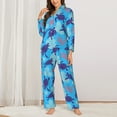 thumbnail image 2 of Hirioo Ornamental Turtles for Women's Pajama Sets 2 Piece Pjs Women's Long-Sleeved Pajama Set Button Down Sleepwear,S-XXL-Medium, 2 of 7