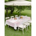 thumbnail image 4 of Outdoor Tablecloth with Umbrella Hole for Patio/Picnic/Party/Camping, Pink Palm Leaves Coastal Waterproof Table Cloth Rectangle Table Cover Washable, Summer Tropical Botanical Boho (60"x 84"), 4 of 9