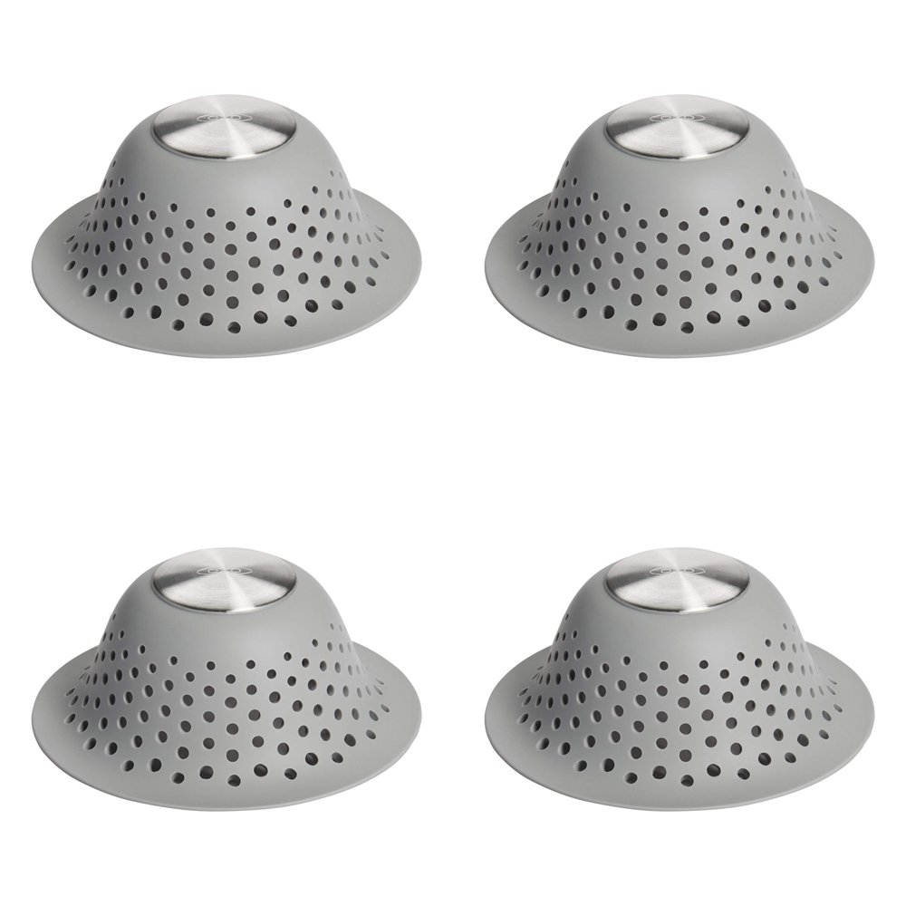 OXO Good Grips Silicone Pop Up & Regular Shower Tub Drain Protectors (4