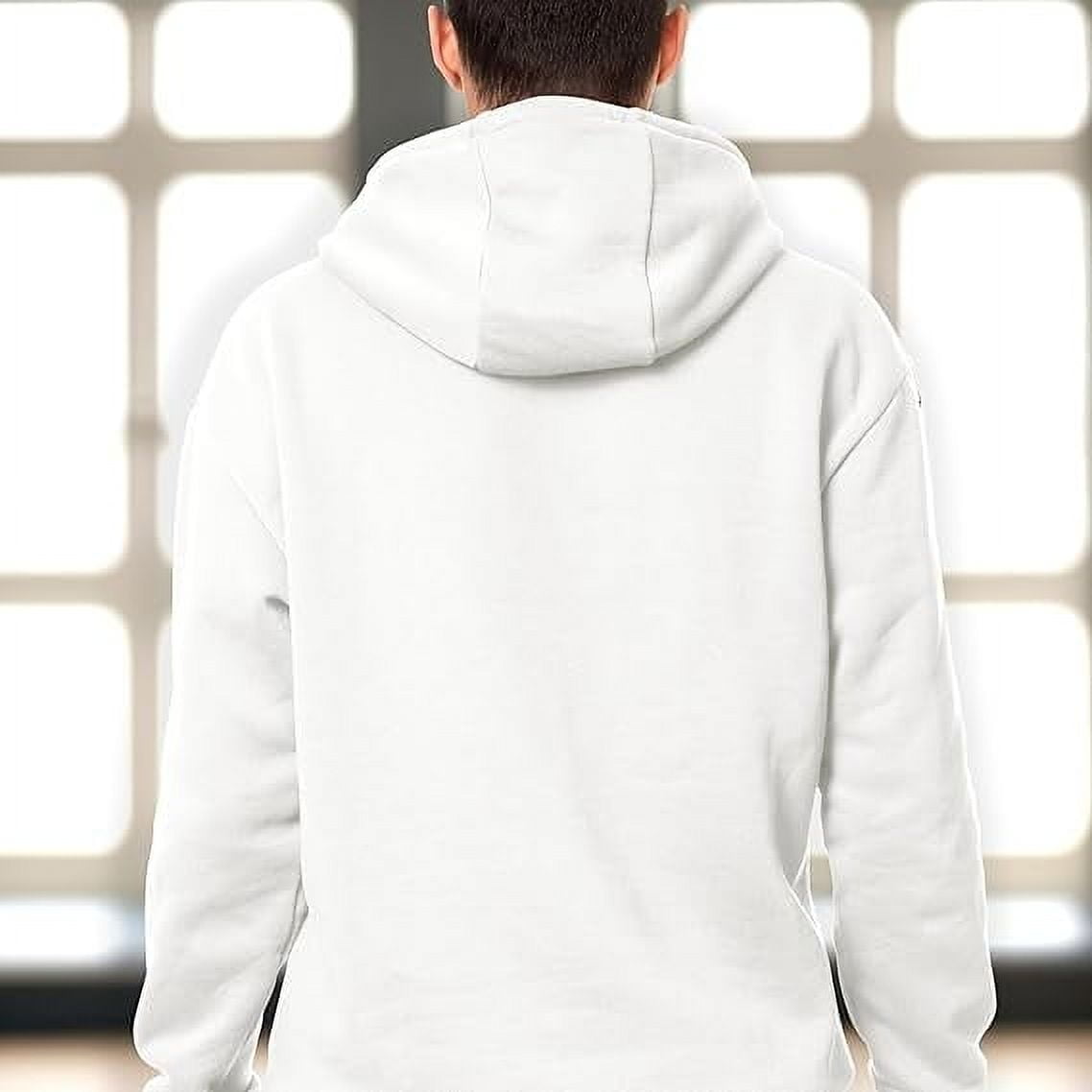 Elegant Comfort Men's Fleece Hoodies, Moisture Wicking & Breathable, Pullover Hooded Sweatshirt, X-Large, White