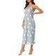 thumbnail image 4 of Vestido de pijama para mujer Inspire Chic con tirantes de espagueti, escote redondo, espalda cruzada, camisón largo M en gris claro, 4 of 6