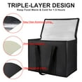 thumbnail image 4 of Insulated Reusable Grocery Bags, 16W x 13H x 9D Tote Bag for Shopping/Travel, Doordash Food Cooler/Hot Delivery Bag, Black, 2-Pack, 4 of 6