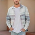 thumbnail image 5 of MELDVDIB Mens Button-Up Plaid Shirts Long Sleeve Dress Shirt Fashion Casual Holiday Comfy Light Weight Blouse Tops with Pocket White M, 5 of 5