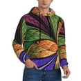 thumbnail image 2 of Kdxio Multicolored Beautiful Flower1 Print Mens Casual Hooded Collar Drawstring Hoodies Pullover Sweatshirts Casual Long Sleeve Shirts-Small, 2 of 7