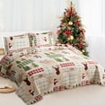 thumbnail image 6 of Green Essen Christmas Quilts Sets Queen/Full Size Reversible Rustic Lodge Deer Bedding Set Snowman Bedspread Lightweight Elk Coverlet Bed Decor, 6 of 9