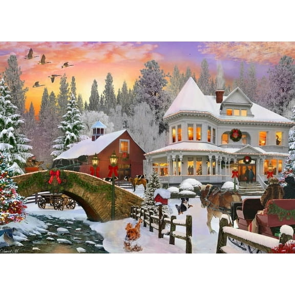 Vermont Christmas Company Box of Country Christmas Christmas Cards - 15 Cards & 16 Foil Envelopes