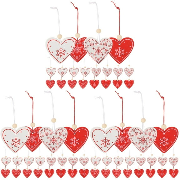 unbranded 60 Pcs  Decorative Centerpiece Wood Valentines Lovely Wood Crafting Wood Piece for DIY