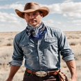 thumbnail image 3 of DEBGFS 35 Inch Wild Rag Cowboy Scarves for Men  Large Rancher Neckerchief Silk Feel  Oversize Western Bandana,blue,One Size, 3 of 8