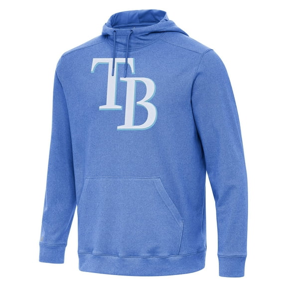 Men's Antigua Heather Royal Tampa Bay Rays Cloud Pullover Hoodie