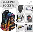 thumbnail image 7 of Garronmavis Color Football Kids Backpack 17 Inch School Backpack for Boys for Grades 3-6 Ages 9-12, Breathable Elementary School Bag with Padded Tablet Sleeve & Multi-Pockets, 7 of 7