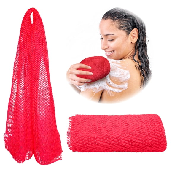 Adeton Esponja de red africana exfoliante paño de lavado exfoliante corporal esponja de baño larga auténtica auténtica Sapo ducha accesorios de baño parte trasera del pie cuero cabelludo exfoliante re