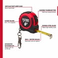 thumbnail image 3 of Hyper Tough 6-Foot Tape Measure with Keychain, 3 of 17