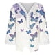 thumbnail image 4 of Mujeres Ocio Elegante Jersey Impreso Encaje Impresión Tres cuartos Manga Cuello en V Tops OAVQHLG3B Store lin121212, 4 of 5
