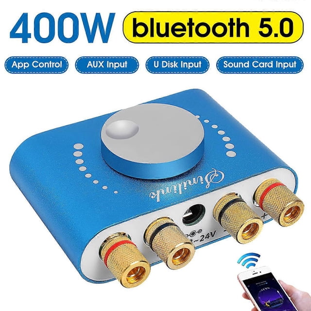 Mini amplificador bluetooth 5.0 Altavoz Audio digital Clase D HiFi Estéreo USB Tarjeta de sonido Música AMP Hogar Coche