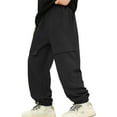 thumbnail image 2 of MAIHAN-Boys' All - Season Cargo Pants , Cargo Jogger Pants, Elastic Waist Casual Sweatpants, Teenage Relaxed Pants with Pockets, School Casual Trousers(Black,8-9Years), 2 of 6