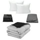 thumbnail image 1 of Edredón Dos vistas Queen Size Rogga Negro - Gris Perla + Protector Rogga + Sabanas Royal + Almohada Royal Twin, 1 of 7