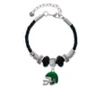 thumbnail image 2 of Delight Jewelry Silvertone Small Green Football Helmet Aunt Celtic Knot Leather Bead Bracelet, 7"+2" Extender, 2 of 4