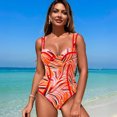 thumbnail image 4 of LYMAYTER Women's One Piece Bathing Suit High Waist Bikini Black White Stripes Bathing Suit Slim Beach Swimwear S-XL, 4 of 6