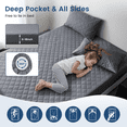 thumbnail image 2 of Waterproof Mattress Protector, King Size Cooling Bed Mattress Pad Cover With Deep Pocket, Soft Breathable Bed Cover Noiseless Washable, Gray, 2 of 7